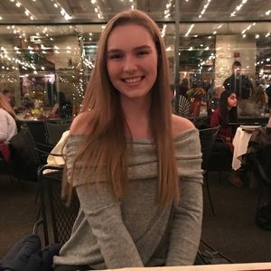 Francesca’s Off the Shoulder Medium Gray Sweater